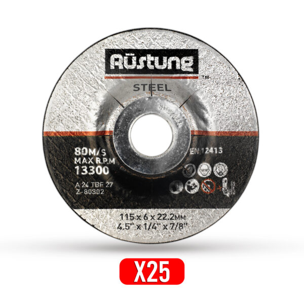 Ultra long life grinding disc | 115mm x 6mm x 22.2 mm | Rustung